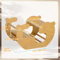 Qaba 2 in 1 Wooden Toddler Climbing Toy Indoor, Kids Table and Chair Set(m-3)