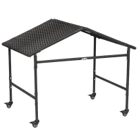 PawHut Outdoor Dog Shelter with Wheels, Portable Wicker Animal Shelter for Small and Medium Sized Dogs, Dark Brown(m-11)