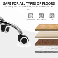 Vinsetto Cute Armless Office Chair, Teddy Fleece Fabric Computer Desk Chair, Vanity Task Chair with Adjustable Height, Swivel Wheels, Mid Back, Light Gray(m-7)