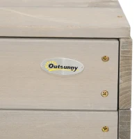 Outsunny Kids Sandbox with Canopy, Bench Seats Wooden Sand Pit, Backyard Toy with Chalkboard, Tic Tac Toe Game, Gift for Girls and Boys, Ages 3-7(m-8)