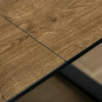 HOMCOM Extendable Dining Table Rectangular Wood Effect Tabletop for 4-6 People with Steel Frame & Hidden Leaves for Kitchen, Dining Room, Living Room(m-10)