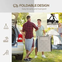 Outsunny Folding Chaise Lounge Set with Reclining Back, 25.6" x 74" x 14.2", Khaki(m-7)