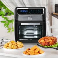 HOMCOM 12 QT Air Fry Oven, 8 In 1 Countertop Oven Combo with Air Fry, Roast, Broil, Bake and Dehydrate, 1700W with Accessories and LED Display, Black(m-2)