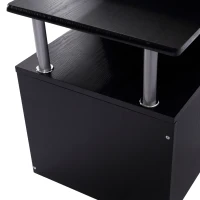 HOMCOM Wood Computer Desk Table Laptop Workstation with Storage Shelf Drawer Office Home Black(m-10)