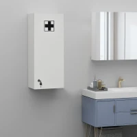 kleankin Wall Mount Medicine Cabinet, 5-tier Lockable Bathroom Cabinet with 2 Keys and Adjustable Shelves, White(m-1)