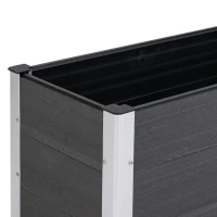 Outsunny 3' x 2' x 2' Raised Garden Bed, Wood Plastic Planter Box for Flowers, Vegetable, Herb, Grey(m-10)