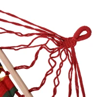 Outsunny Patio Outdoor Hammock, Brazilian Hammock Portable Hammock Load Capacity Up to 264 Lbs for Backyard, Porch, Outdoor and Indoor Use Red Stripe(m-10)