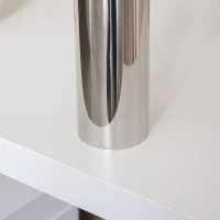 HOMCOM Rotating Computer Desk, 55" L-Shaped Desk, Corner Desk with Storage Shelves, Cabinet and Drawer for Home Office, White(m-8)