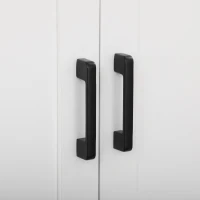 HOMCOM 67" 4-Door Kitchen Pantry Cabinet, Freestanding Storage Cabinet Cupboard with Adjustable Shelves, White(m-10)