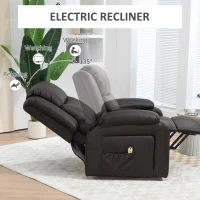 HOMCOM Lift Chair for Seniors, PU Leather Upholstered Electric Recliner Chair with Remote, Side Pockets, Quick Assembly, Brown(m-5)