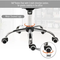 Vinsetto Office Chair, Comfortable Computer Desk Chair with Padded Seat and Adjustable Height, Tufted Back, Grey(m-6)