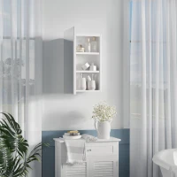 kleankin Wall-Mounted Medicine Cabinet with Mirror, Bathroom Mirror Cabinet with Single Door and Adjustable Shelves, White(m-10)