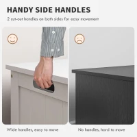 HOMCOM 39.4" Storage Trunk w/ 2 Safety Hinges, Wooden Storage Bench w/ Side Handles, Storage Chest for Playroom, White(m-6)