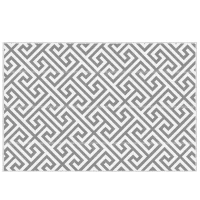 Outsunny Reversible Outdoor RV Rug, Patio Floor Mat, 5' x 8' Plastic Straw Rug for Backyard, Deck, Beach, Camping, Grey & White(m-2)