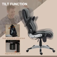 Vinsetto Executive Massage Office Chair with 6 Vibration Points, Heated Faux Leather Computer Desk Chair with Flip-up Armrest, Adjustable Height, Swivel Wheels, Black(m-6)