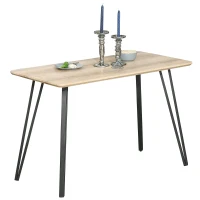 HOMCOM Rustic Rectangular Dining Table Kitchen Table with Metal Hairpin Legs for Dining Room, or Living Room 47.25" x 23.5" x 29.5", Natural(m-11)