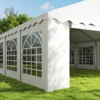 Outsunny 20' x 40' Party Tent, Outdoor Canopy Tent with Removable Sidewalls, 12 Windows for Parties, Wedding, Events, BBQ, White(m-9)
