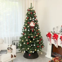 HOMCOM 7.5ft Artificial Christmas Trees with 1346 Branch Tips, Auto Open and Steel Base, Green(m-8)