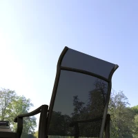 Outsunny 3PCs Gliding Rocking Chair & Bistro Tea Table Set, Black(m-7)