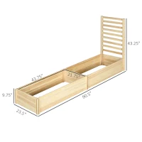 Outsunny Wood Planter Box with Trellis for Climbing Plants, Raised Garden Bed for Outdoor Flowers Herbs, 91"x24"x43", Natural(m-3)
