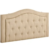 HOMCOM Upholstered Headboard, Button Tufted Bedhead Board, Home Bedroom Decoration for Full-Sized Beds, Beige(m-1)