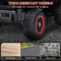 Qaba 6V Kids ATV Quad, 4 Wheeler Battery Powered Electric Ride on Car w/ Lights, Forward Backward, Black(m-6)