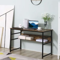 HOMCOM Adjustable Drafting Table Art Desk Drawing Table Craft Desk Workstation for Painting Multifunctional Writing Desk with Tiltable Tabletop and Storage Shelf Rustic Brown(m-8)