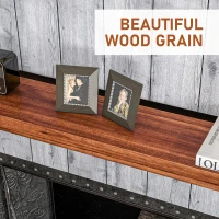 HOMCOM 48" Fireplace Mantel, Fir Wood Floating Shelf, Wall Mounted, Brown(m-4)