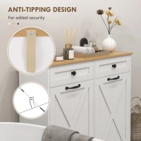 HOMCOM Tilt Out Laundry Cabinet, Bathroom Storage Cabinet with 2 Removable Baskets and 2 Drawers, White(m-6)