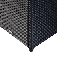 Outsunny 5 Pieces Wicker Patio Dining Set Outdoor Furniture Set with Removable Cushions, Glass Top Dining Table, PE Rattan Conversation Set for Garden Poolside Backyard, Cream(m-9)