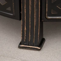 Outsunny Outdoor Fire Pit, Firepit with Grill Net, Mesh Lid, Poker, for Camping, Bonfire, Picnic, Bronze(m-10)