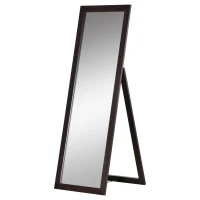 HOMCOM 58" x 20" Full Length Mirror with Frame, Floor Standing Mirror, Rectangular Full Body Mirror for Bedroom, Living Room, Brown(m-11)