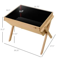 Outsunny 39'' x 28'' Raised Garden Bed with Legs, Elevated Wooden Planter Box with Bed Liner for Vegetables Flowers Herbs Backyard Patio Balcony(m-3)