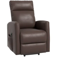 HOMCOM Power Lift Recliner Chair with Remote Control Side Pocket for Living Room Home Office Study Brown(m-2)