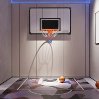 Soozier Wall Mounted Basketball Hoop with 45" x 29" Shatter Proof Backboard, Durable Rim and All-Weather Net for Indoor and Outdoor Use(m-10)