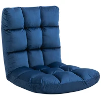 HOMCOM 13-Position Floor Folding Gaming Lazy Floor Sofa Chair Lounge Adjustable Sleeper Bed Couch Recliner, Blue(m-11)
