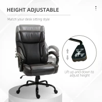 Vinsetto 484LBS Big and Tall Ergonomic Executive Office Chair with Wide Seat, High Back Adjustable Computer Task Chair Swivel PU Leather, Brown(m-5)