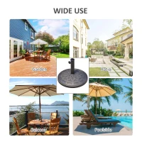 Outsunny 31 lb. Heavy Duty Patio Umbrella Base, Round Market Umbrella Base Holder for Outdoor, Garden, Backyard, Bronze(m-5)