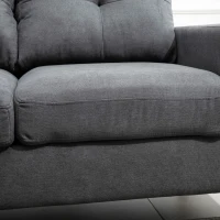 HOMCOM Sectional Sofa Couch, L Shaped Couch with Reversible Chaise, Wooden Legs for Living Room, Bedroom, Dark Grey(m-10)