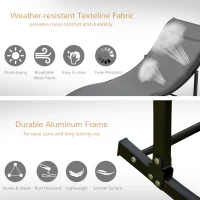 Outsunny Pool Chaise Lounge Chairs Set of 2, S-shaped Foldable Outdoor Chaise Lounge Chair Reclining for Patio Beach Garden With 264lbs Weight Capacity, Dark Grey(m-7)