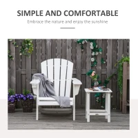 Outsunny Adirondack Chair with Cup Holder, All Weather Patio Chair HDPE Lounger, Fire Pit Seating High Back and Wide Seat for Outdoor, Backyard, Garden, Deck, Lawn, White(m-4)