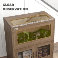 PawHut 30 Gallon Stackable Reptile Tank w/ Storage Cabinet, Top Opening, for Bearded Dragon, Lizard, Snake, Hamster(m-5)