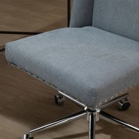 Vinsetto Mid Back Home Office Chair, Task Chair with Tilt, 360° Swivel, Padded Desk Chair with Adjustable Height, Grey(m-9)