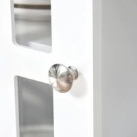 HOMCOM Modern Sideboard Storage Cabinet Floor Cupboard Kitchen Buffet TV Console with Framed Doors for Entryway, Living Room, Dining Room, White(m-9)