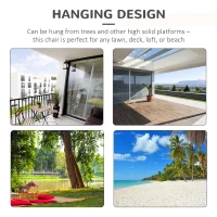 Outsunny Hammock Chair Swing Hanging Macrame Chair Cotton w/ Two Soft Seat Cushions, for Bedroom Indoor Outdoor Ideal Gift for Kids Lover Birthday Present, Dark Grey(m-7)