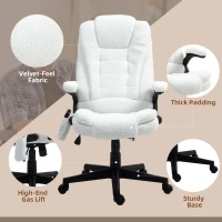 Vinsetto 6 Point Executive Office Chair with Heat, Velvet High Back Vibrating Massage Office Chair, White(m-9)