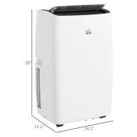 HOMCOM 12,000 BTU Mobile Air Conditioner 549 Sq. Ft., Dehumidifier Fan Auto Sleep with 24H Timer On/Off, Window Kit(m-3)