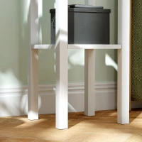 HOMCOM 2-Tier Side Tables Set of 2 with Drawer and Shelf, 2 Pieces End Tables for Living Room and Hallway, White(m-9)