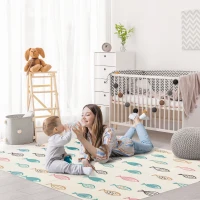 Qaba Foldable Baby Play Mat, Made With Comfortable Foam, Water-proof Surface, and Foldable Design, 78.75"L x 59"W x 0.4"T(m-1)