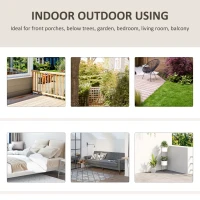 Outsunny Hanging Hammock Chair, Cotton Rope Porch Hammock Swing with Metal Frame and Cushion, Large Macrame Seat for Patio, Garden, Bedroom, Living Room,  Cream White(m-5)